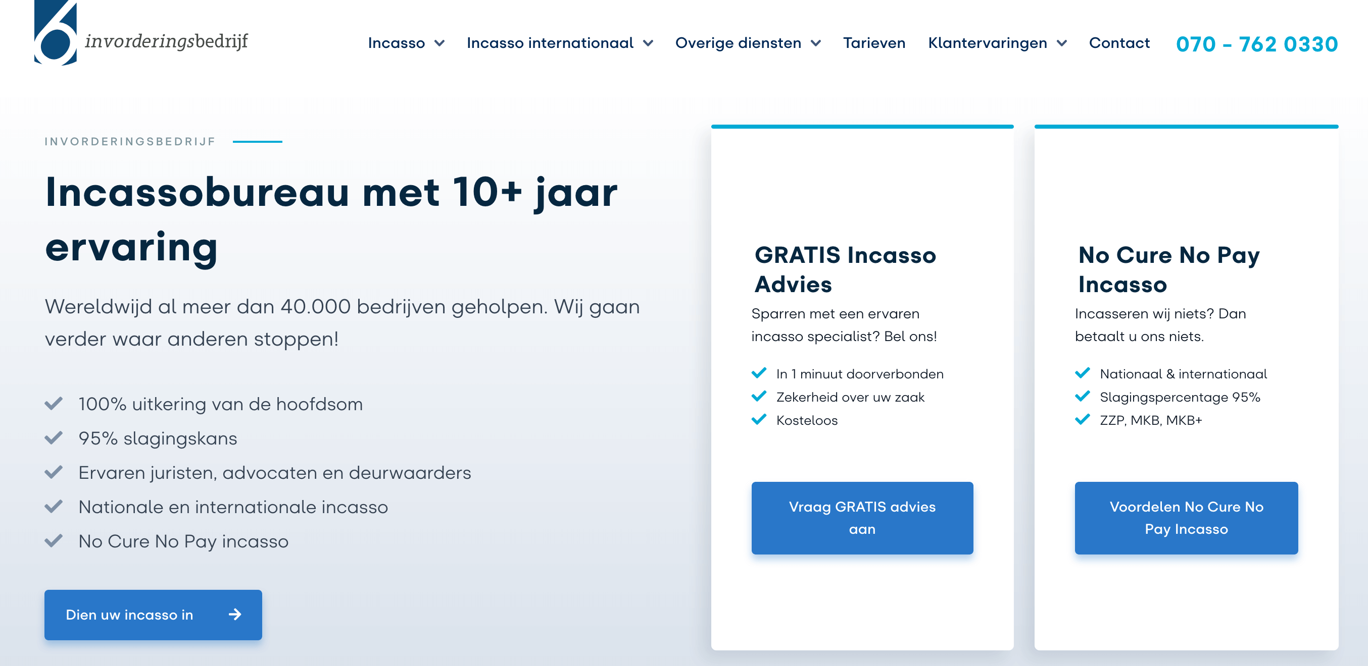 incasso 'no cure no pay'