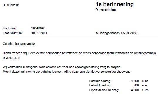 leuke tekst betalingsherinnering