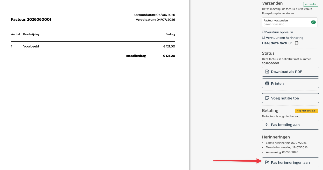 tekst betalingsherinnering informeel